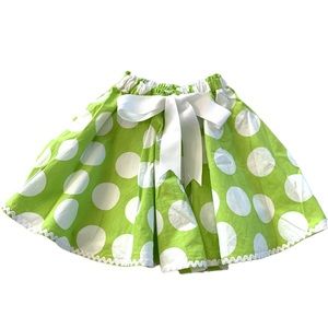 Girls Lime Green Polka Dot Skirt. 10